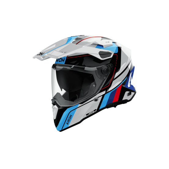 Casque moto adventure Airoh 2026 Commander 2 Skip - Blanc Rouge