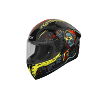 Casque moto Airoh 2026 Connor Double Face - Noir Jaune Rouge