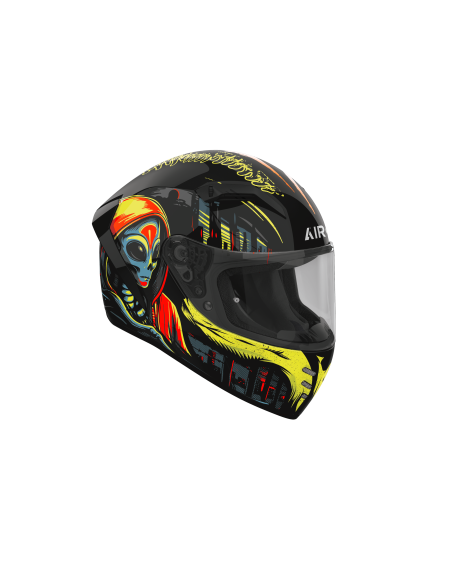 Casque moto Airoh 2026 Connor Double Face - Noir Jaune Rouge