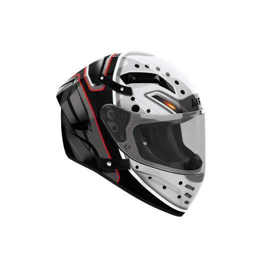 Casque moto Airoh 2026 Connor Masker - Gris Rouge
