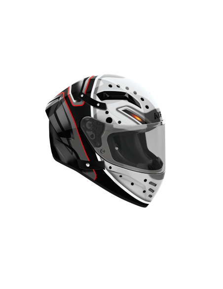 Casque moto Airoh 2026 Connor Masker - Gris Rouge