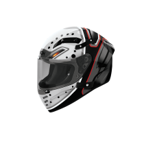 Casque moto Airoh 2026 Connor Masker - Gris Rouge