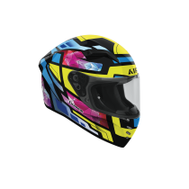 Casque moto Airoh 2026 Connor Stellar  - Jaune Bleu Rouge 2