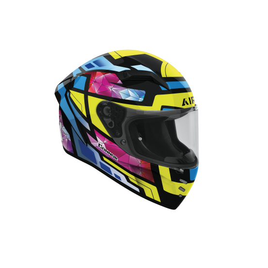Casque moto Airoh 2026 Connor Stellar  - Jaune Bleu Rouge