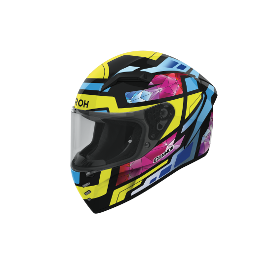 Casque moto Airoh 2026 Connor Stellar  - Jaune Bleu Rouge