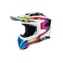 Casque moto cross Airoh 2026 Aviator Ace 2 Sunrise - Blanc Jaune Rouge Bleu