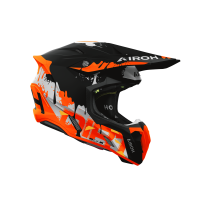 Casque moto cross Airoh 2026 Twist 3 Dirt - Noir Orange Blanc 2