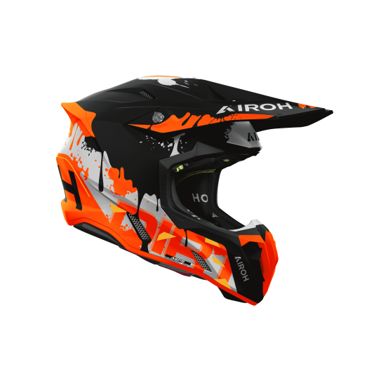 Casque moto cross Airoh 2026 Twist 3 Dirt - Noir Orange Blanc