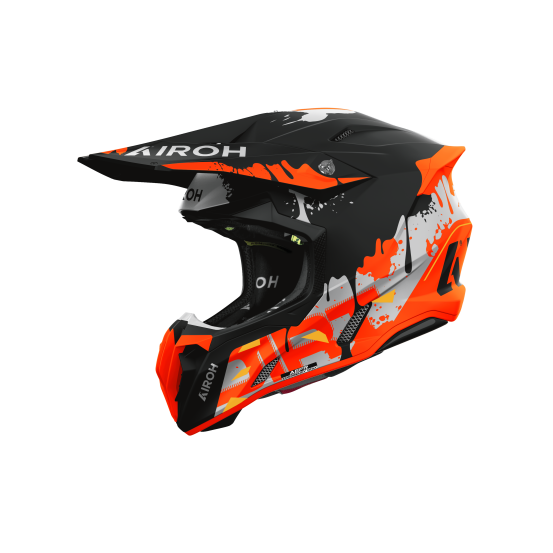Casque moto cross Airoh 2026 Twist 3 Dirt - Noir Orange Blanc