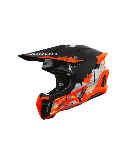 Casque moto cross Airoh 2026 Twist 3 Dirt - Noir Orange Blanc