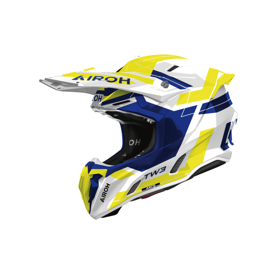 Casque moto cross Airoh 2026 Twist 3 Dynasty - Bleu Jaune