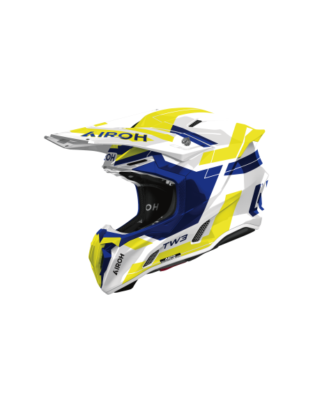Casque moto cross Airoh 2026 Twist 3 Dynasty - Bleu Jaune