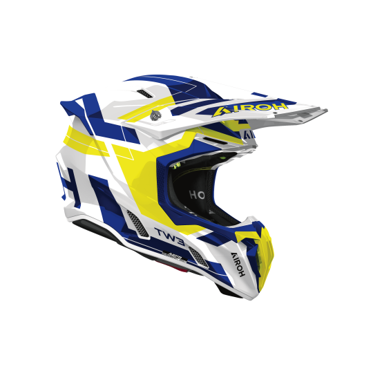 Casque moto cross Airoh 2026 Twist 3 Dynasty - Bleu Jaune