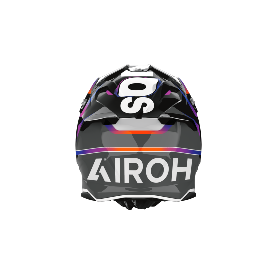 Casque moto cross Airoh 2026 Twist 3 Hustle - Gris Violet Orange