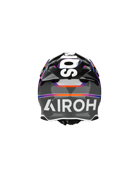 Casque moto cross Airoh 2026 Twist 3 Hustle - Gris Violet Orange