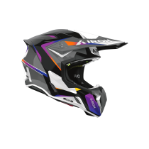 Casque moto cross Airoh 2026 Twist 3 Hustle - Gris Violet Orange 2