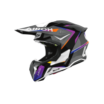 Casque moto cross Airoh 2026 Twist 3 Hustle - Gris Violet Orange