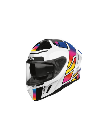 Casque moto Airoh 2026 Spark Lively - Blanc Violet Jaune