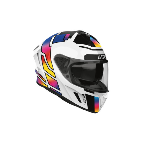 Casque moto Airoh 2026 Spark Lively - Blanc Violet Jaune
