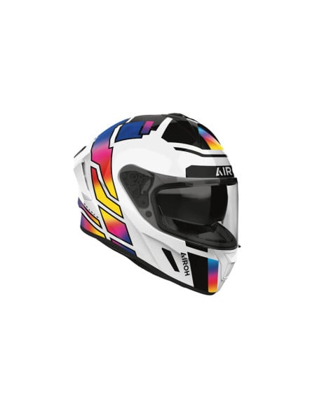 Casque moto Airoh 2026 Spark Lively - Blanc Violet Jaune