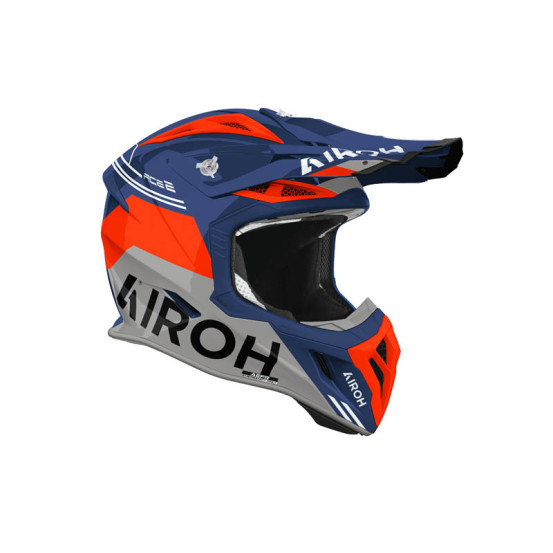 Casque moto cross Airoh 2026 Aviator Ace 2 Fury - Bleu Gris Rouge