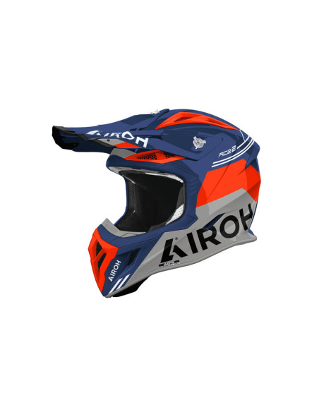 Casque moto cross Airoh 2026 Aviator Ace 2 Fury - Bleu Gris Rouge