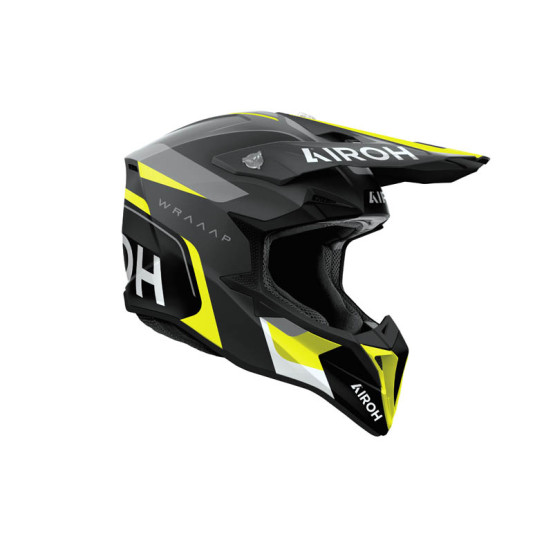 Casque moto cross Airoh 2026 WraaapConquer - Jaune