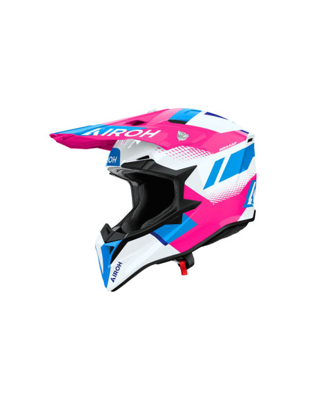 Casque moto cross Airoh 2026 WraaapVision - Rose