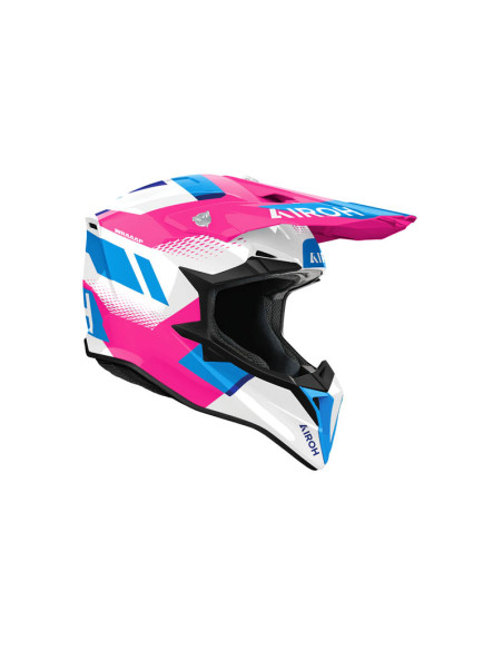 Casque moto cross Airoh 2026 WraaapVision - Rose
