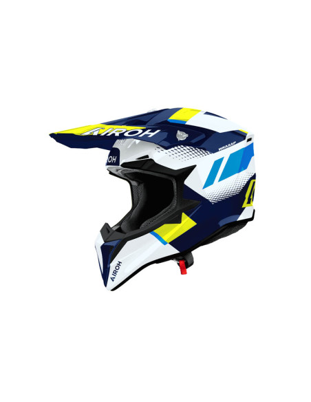 Casque moto cross Airoh 2026 Wraaap Vision - Jaune Bleu