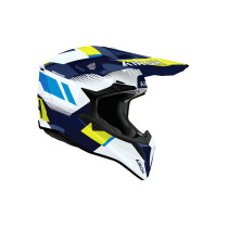 Casque moto cross Airoh 2026 Wraaap Vision - Jaune Bleu 2