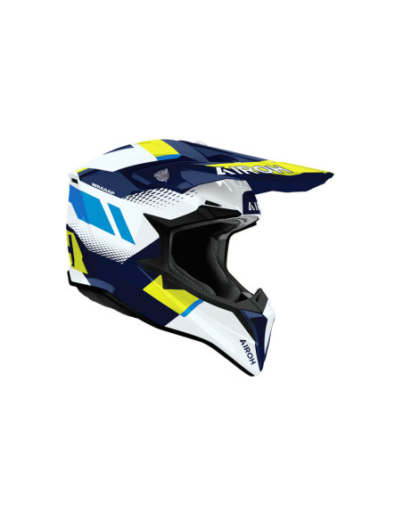 Casque moto cross Airoh 2026 Wraaap Vision - Jaune Bleu