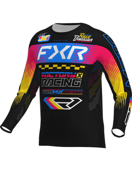 Maillot cross enfant FXR 2026 Podium - Noir Bleu Razz