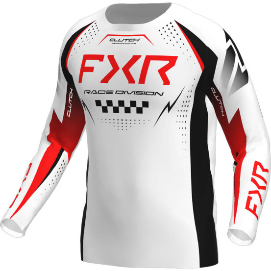 Maillot cross FXR 2026 Clutch Pro - Blanc Rouge Noir