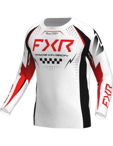 Maillot cross FXR 2026 Clutch Pro - Blanc Rouge Noir