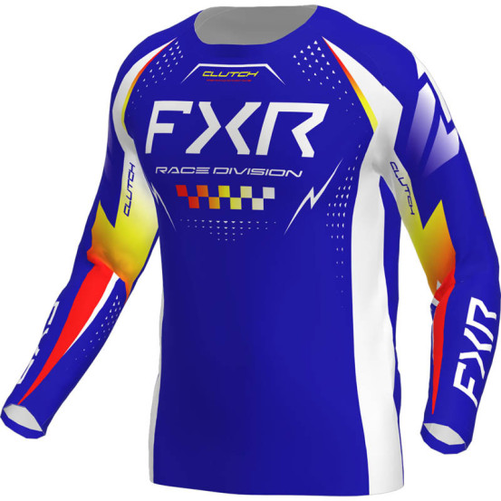 Maillot cross FXR 2026 Clutch Pro - Bleu Royal Jaune Rouge
