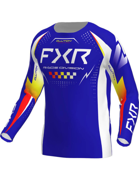 Maillot cross FXR 2026 Clutch Pro - Bleu Royal Jaune Rouge