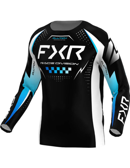 Maillot cross FXR 2026 Clutch Pro - Noir Bleu Blanc