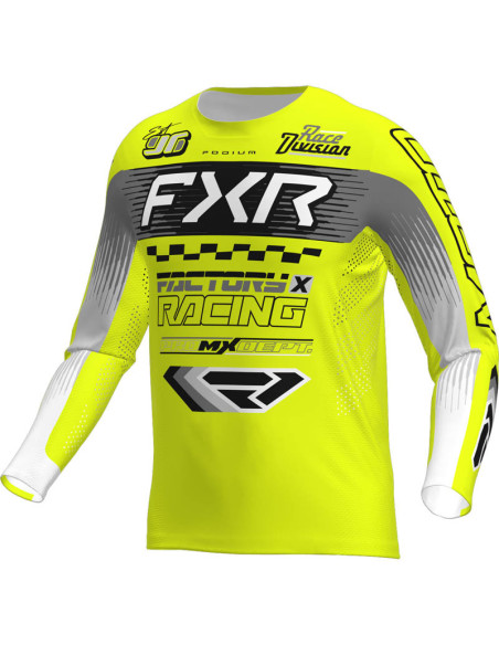 Maillot cross FXR 2026 Podium Gladiator - Jaune Fluo Noir Gris