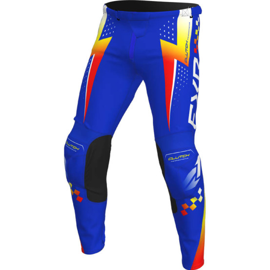 Pantalon cross enfant FXR 2026 Clutch - Bleu Royal Jaune Rouge
