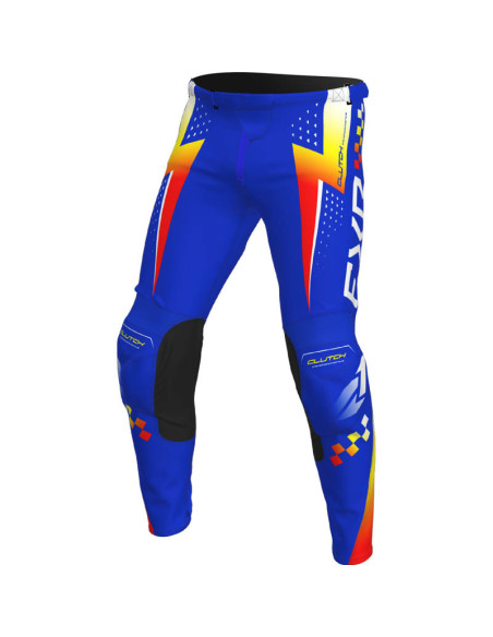Pantalon cross enfant FXR 2026 Clutch - Bleu Royal Jaune Rouge