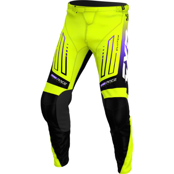 Pantalon cross enfant FXR 2026 Clutch - Jaune Fluo Noir Violet