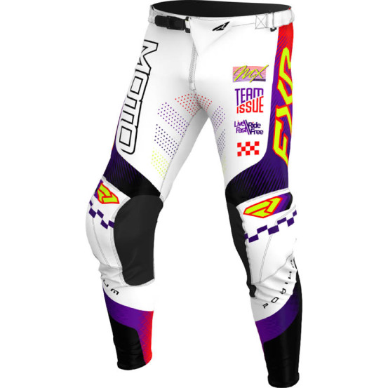Pantalon cross enfant FXR 2026 Podium - Blanc Violet Rouge