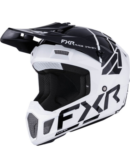 Casque cross FXR Clutch Comp - Blanc Noir