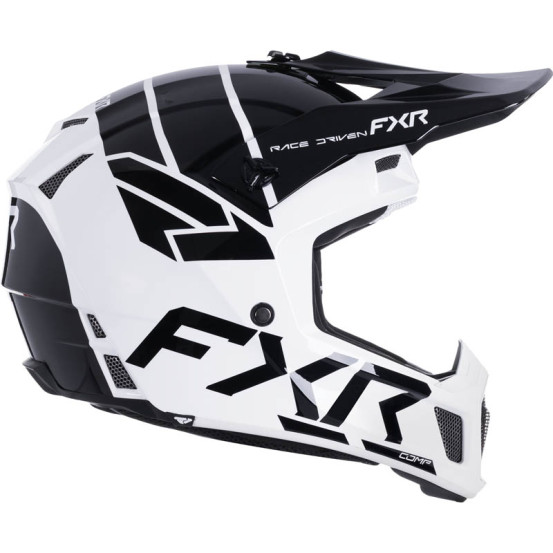 Casque cross FXR Clutch Comp - Blanc Noir