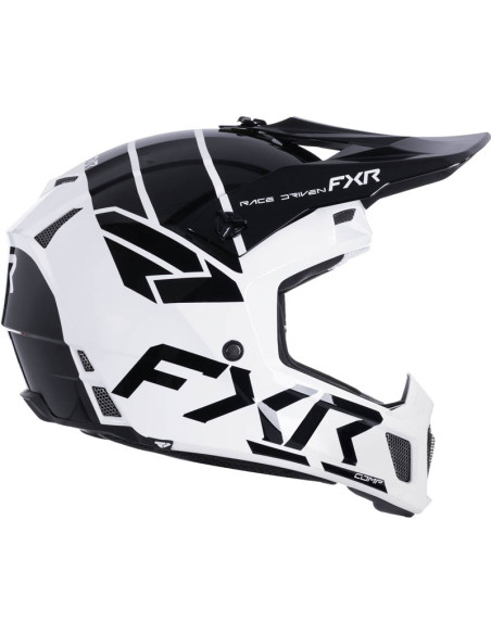 Casque cross FXR Clutch Comp - Blanc Noir