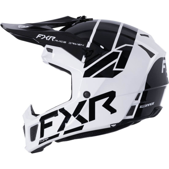 Casque cross FXR Clutch Comp - Blanc Noir