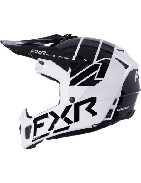 Casque cross FXR Clutch Comp - Blanc Noir