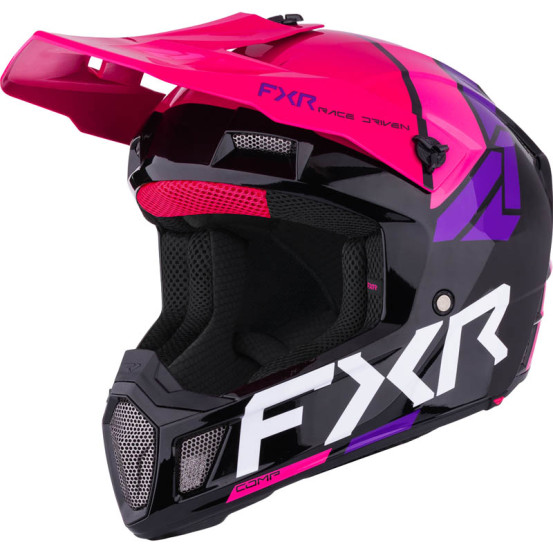 Casque cross FXR Clutch Comp - Noir Razz