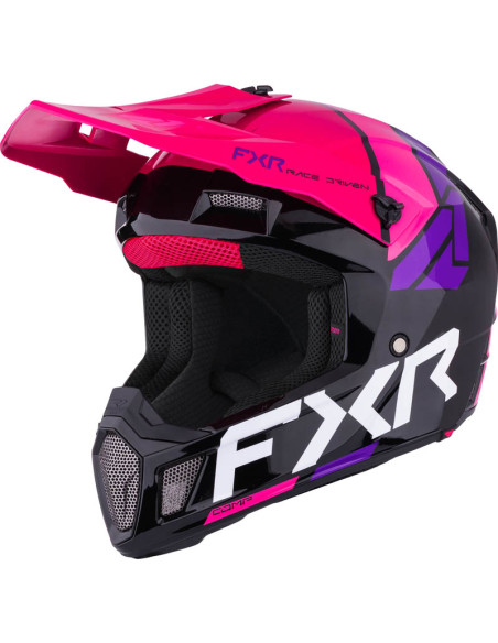 Casque cross FXR Clutch Comp - Noir Razz